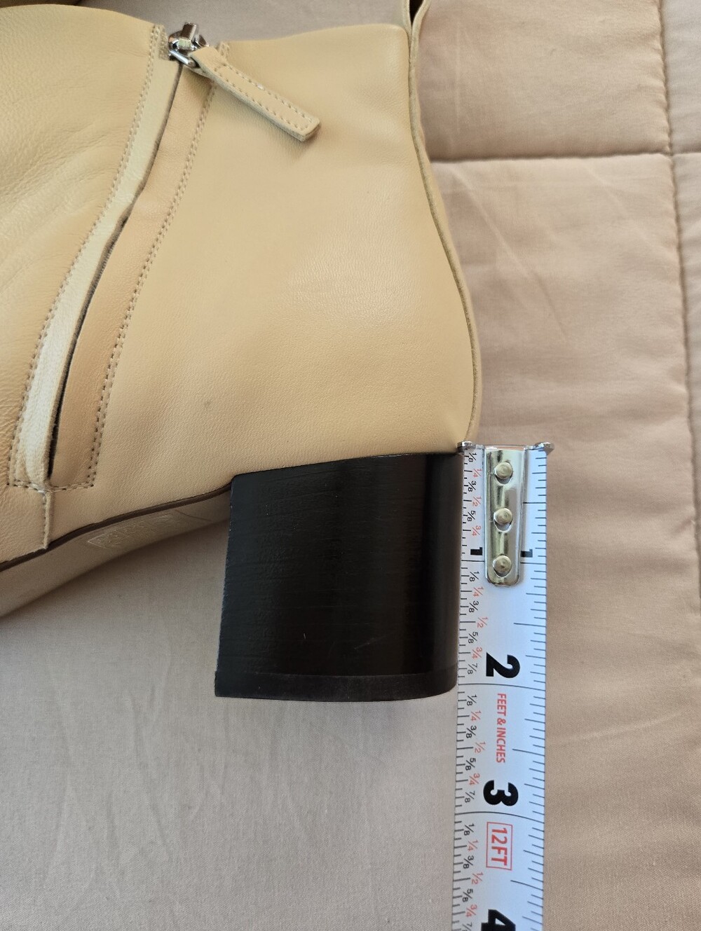 Everlane Day Boot, Cream Leather Ankle Boots, Block Heel, Side Zipper US 10.5 - Picture 11 of 11